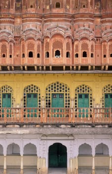 the Jaipur city palace in the City of Jaipur in the Province of Rajasthan in India.  India, Jaipur, January, 1998