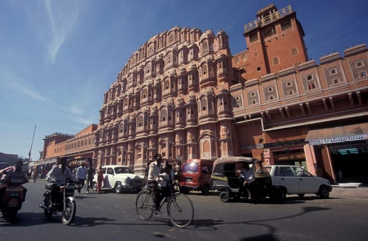 the Jaipur city palace in the City of Jaipur in the Province of Rajasthan in India.  India, Jaipur, January, 1998