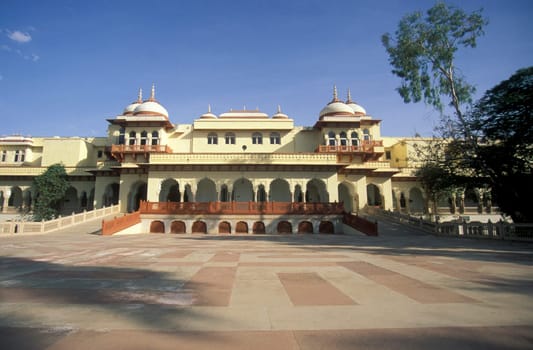 the Rambagh Palace Hotel in the City of Jaipur in the Province of Rajasthan in India.  India, Jaipur, January, 1998
