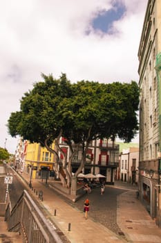 Gran Canaria, Spain, Canary Islands, Las Palmas - Jul 22, 2024. A street cafe in La Vegueta, as the historic old town of Las Palmas de Gran Canaria is called.