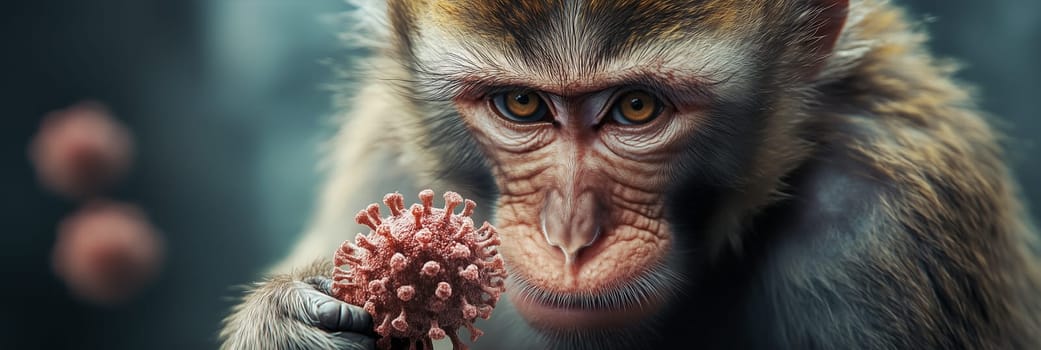 Mpox, monkey with monkeypox, outbreak of the MPXV virus, infectious disease spreading to human