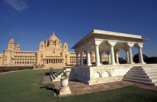 the Taj Umaid Bhawan Palace Hotel in the Town of Jodhpur in the Province of Rajasthan in India.  India, Jodhpur, January, 1998