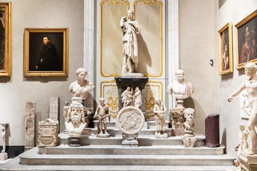 Rome, Italy - 28 December 2023: Doria Pamphilj Palace, antique art museum interior