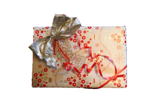 A small gray gift box on black background