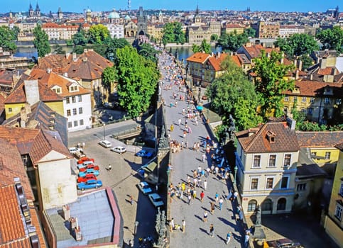 View of Charles Bridge in Prague, Czech Republic