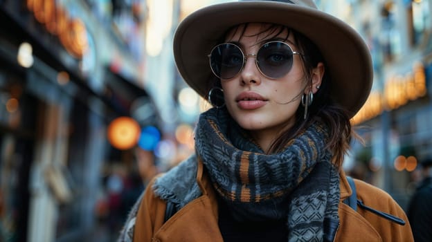 Woman Wearing Hat and Sunglasses Outdoors