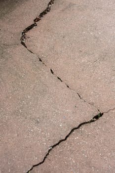 A cracked concrete deck.