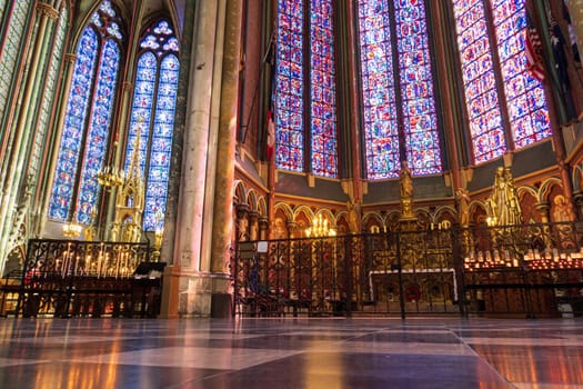 Amiens, France - August 13, 2022: Inside Notre-Dame Cathedral in Amiens, listed as a UNESCO World Heritage Site since 1981