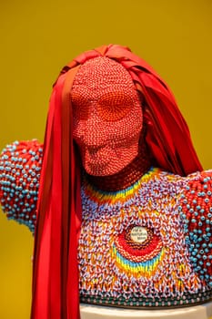 Venice, Italy - May 7 2024: Foreigners Everywhere 60th Venice Art Biennale in Venice. The space in wchich to place me by Jeffrey Gibson at USA Pavillon.