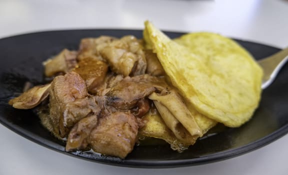 Detail of typical Spanish food in an old bar