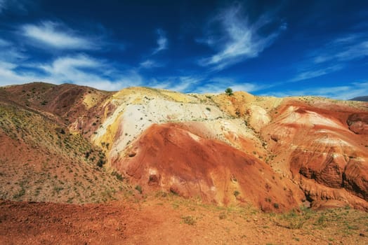 Valley of Mars landscapes in the Altai Mountains, Kyzyl Chin, Siberia, Russia
