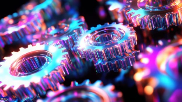 Abstract Colorful Gears Background