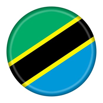 A Tanzania flag button 3d illustration with clipping path
