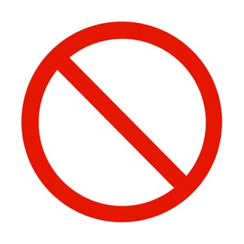 A prohibition or ban sign red circle strikethrough with clipping path to remove background