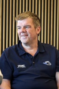 Stefan Wagner (Managing Director Schwenninger Wild Wings) at the press conference SERC WildWings season opener 24-25