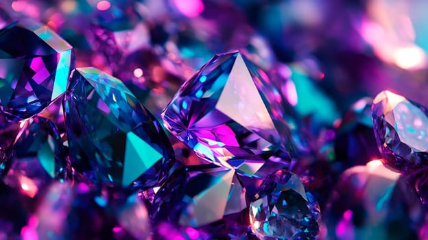 Background made of a bunch of diamonds. AI generated