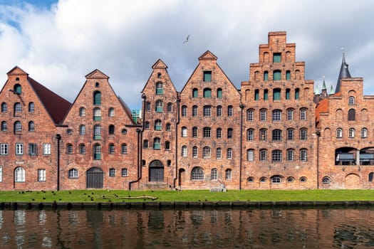 Old houses in the old town of Luebeck, Germany