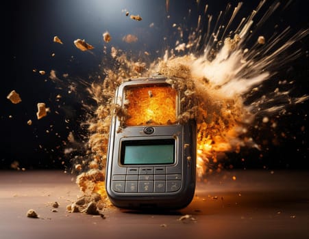 high-speed capture of exploding pager.