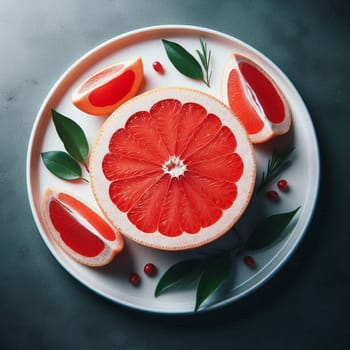 Generative image of a pink grapefruit