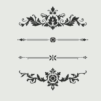 hand drawn floral decorative Dividers collection vector illustration