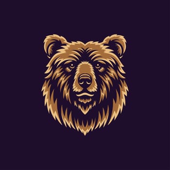 vector illustration of abstract grizzly bear head symbol