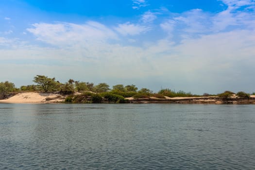 Sand dune landscape on the banks of the Zambezi River, Botswana