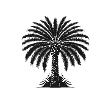 Hand drawn vector illustration of date palm trees