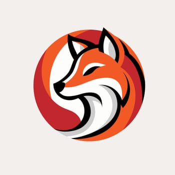 creative colorful fox head symbol on white background vector illustration