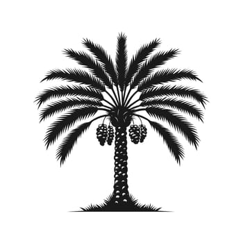 Hand drawn vector illustration of date palm trees