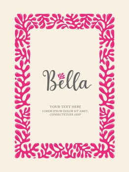 decorative Floral abstract trendy creative frame background, abstract organic coral reef decorative blank frame