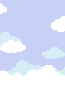 Abstract background sky and white fluffy clouds vector illustration