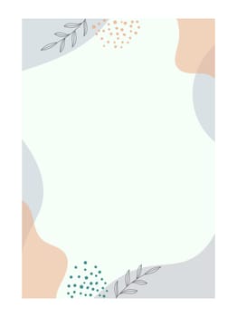 Creative background Abstract modern geometric with floral for planner, notebook. Trendy sheet design. Empty printable poster page with customized copy space