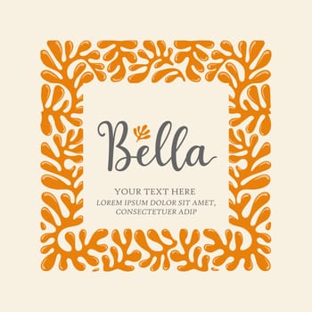 decorative Floral abstract trendy creative frame background, abstract organic coral reef decorative blank frame