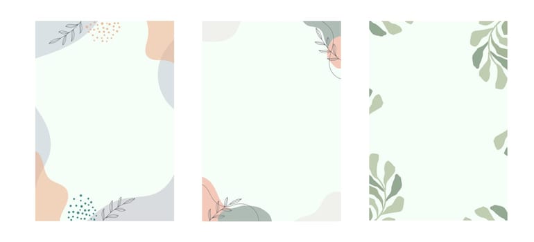 Creative background Abstract modern geometric with floral for planner, notebook. Trendy sheet design. Empty printable poster page with customized copy space
