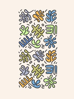 abstract floral Minimal elegant line brush stroke shapes and line in black colors. Simple childish scribble backdrop