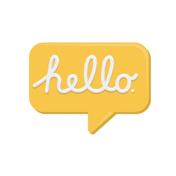 Hello lettering with speech bubble.Vector