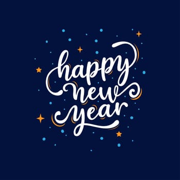 happy new year beautiful greeting card calligraphy text word
