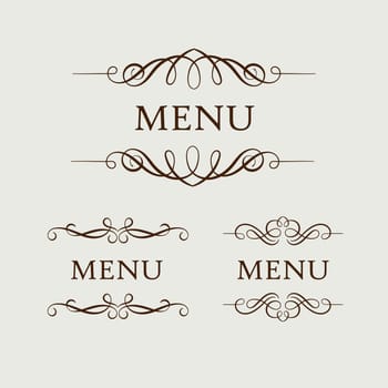 Hand drawn calligraphic flourish dividers. Decorative scroll divider for wedding invite card design, vintage ornate borders and filigree flourishes graphics vector set