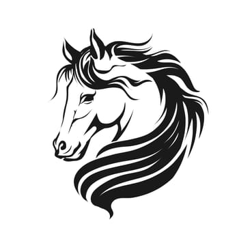 Beautiful Horse Head Silhouette vector illustration