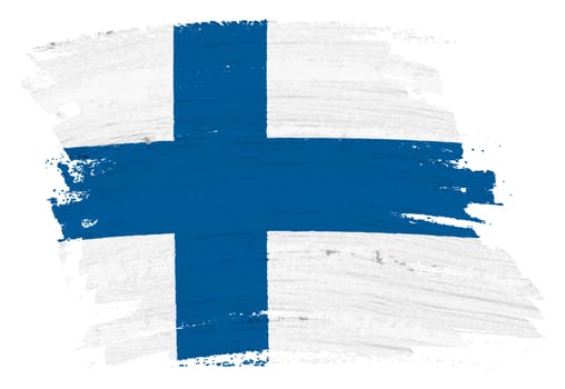 A Finland flag background paint splash brushstroke 3d illustration with clipping path