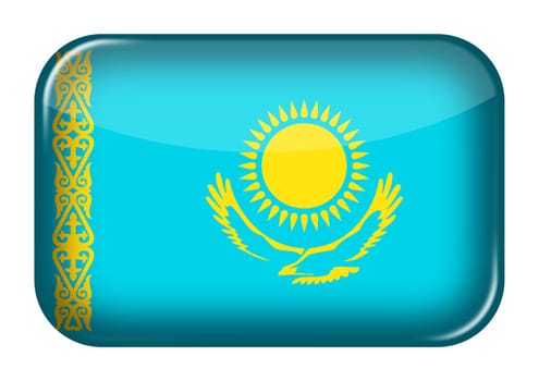 A Kazakhstan web icon rectangle button with clipping path
