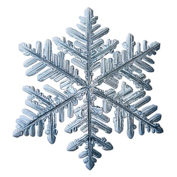 Snowflake isolated on transparent background. AI generated