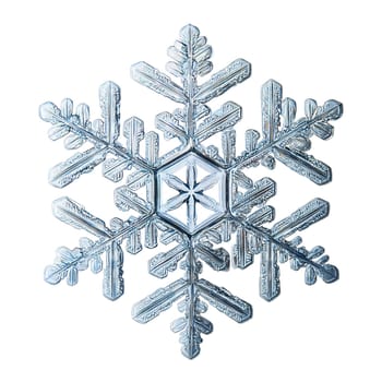 Snowflake isolated on transparent background. AI generated