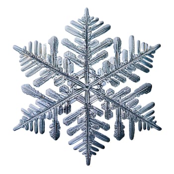 Snowflake isolated on transparent background. AI generated