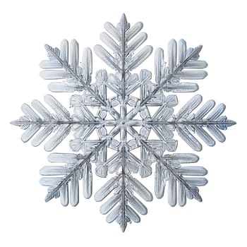 Snowflake isolated on transparent background. AI generated