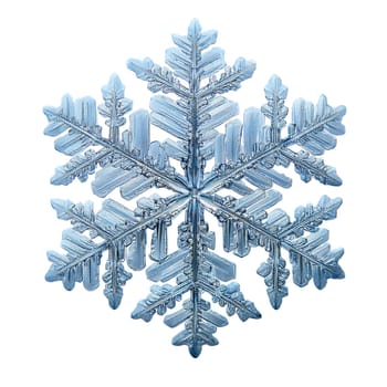 Snowflake isolated on transparent background. AI generated