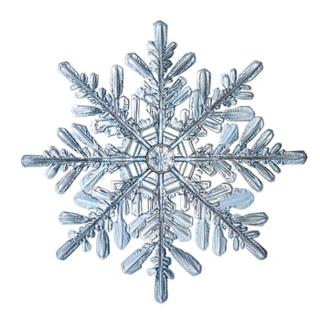 Snowflake isolated on transparent background. AI generated