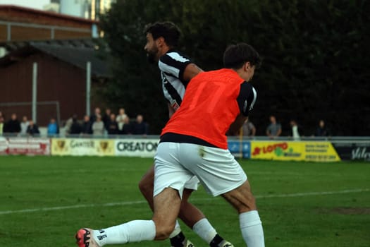 Provoked,Tevfik Ceylan (FC 08 Villingen) was totally beside himself after the game and had to be dismissed by Admir Osmicic (Villingen 08) after the SBFV Cup round of 16 23/24: VfR Hausen- - FC 08 Villingen