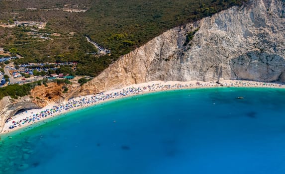 Porto Katsiki Beach, on the coast of Lefkada, in the Ionian Islands of Greece