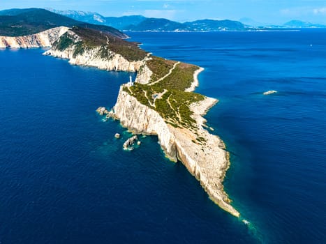 Cape Lefkatas Lighthouse, on Lefkada Island, Greece.